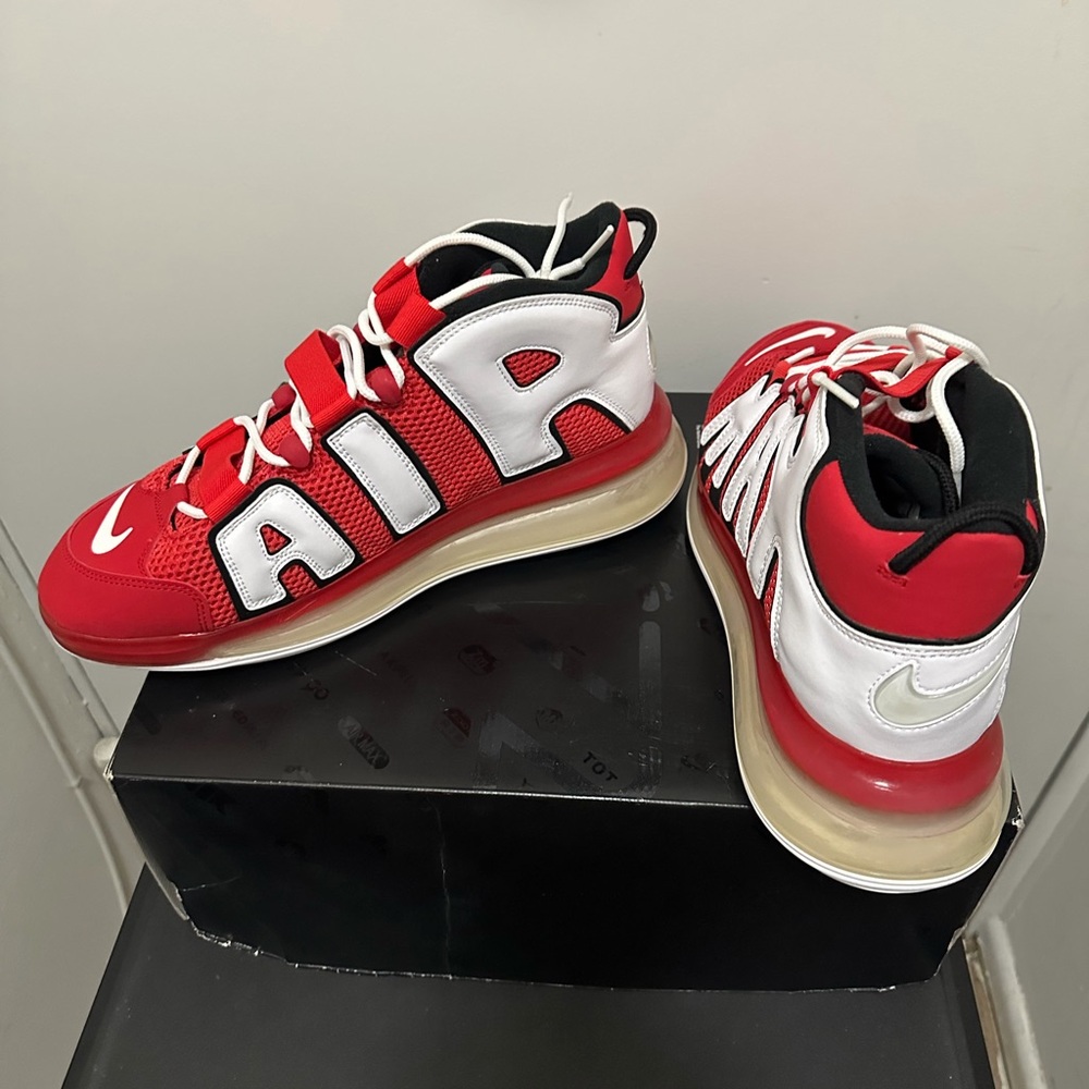 Nike men’s ' Red and White 'Air' uptempo